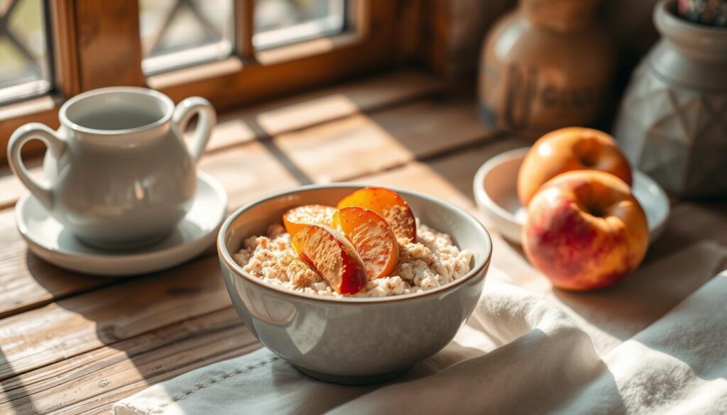 healthy peach baked oatmeal