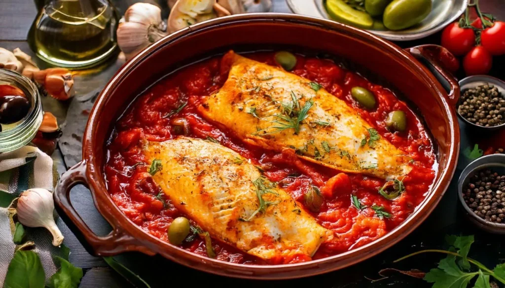 Puttanesca style baked fish 1344x768 1