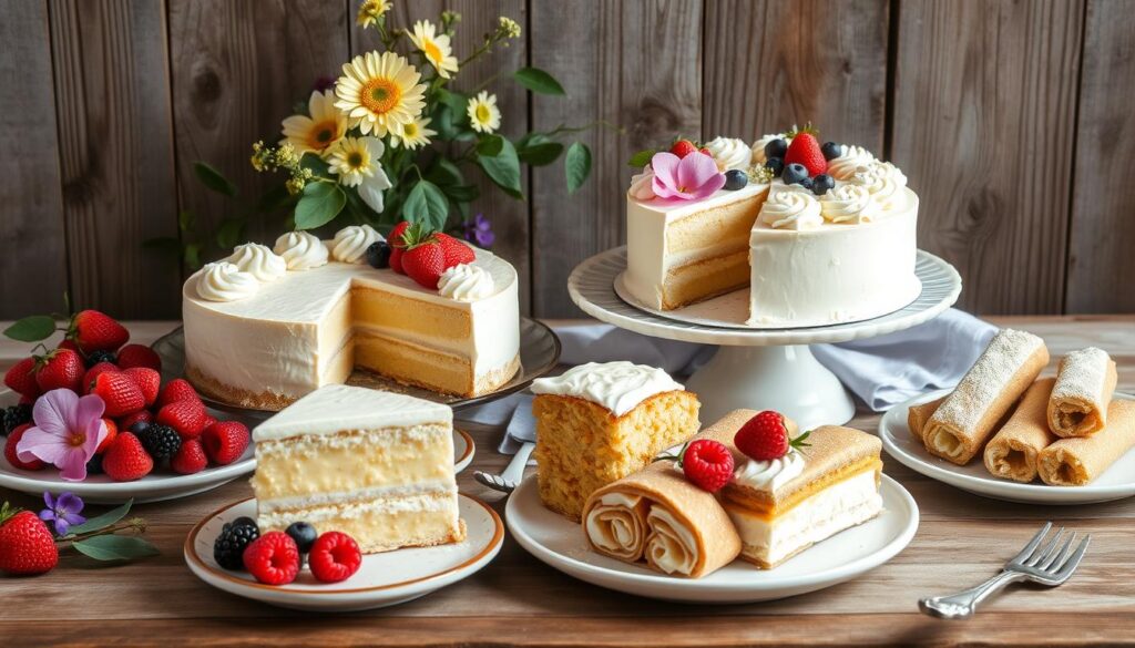 assortment of cakes and pastries made with ricotta cheese